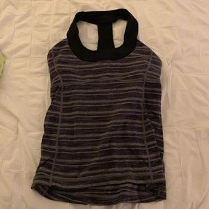 Lululemon black and silver stripe tank top